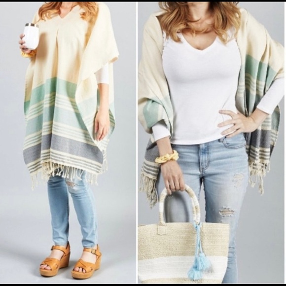 NWT Tribe Alive Caftan coverup seafoam - Picture 11 of 12